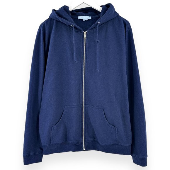 Hill House Tops - Hill House Navy Blue Zip Up Hoodie